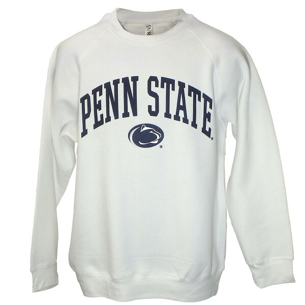 white crew sweatshirt with arched Penn State above Athletic logo
